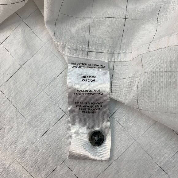 Travis Mathew Shirt Mens XXL White Windowpane Square Lightweight Cotton Button - Picture 6 of 10